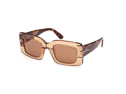 Shiny Light Brown Female Sunglasses Tom Ford 889214549259