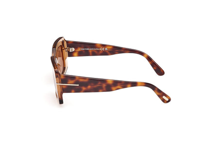 Shiny Light Brown Female Sunglasses Tom Ford 889214549259