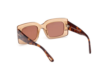 Shiny Light Brown Female Sunglasses Tom Ford 889214549259
