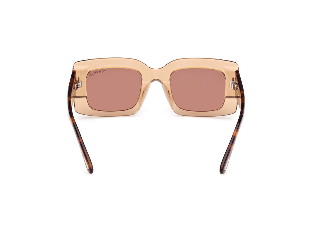 Shiny Light Brown Female Sunglasses Tom Ford 889214549259