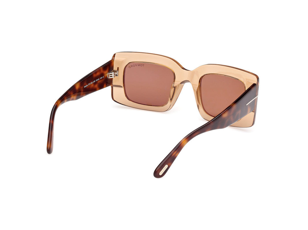 Shiny Light Brown Female Sunglasses Tom Ford 889214549259