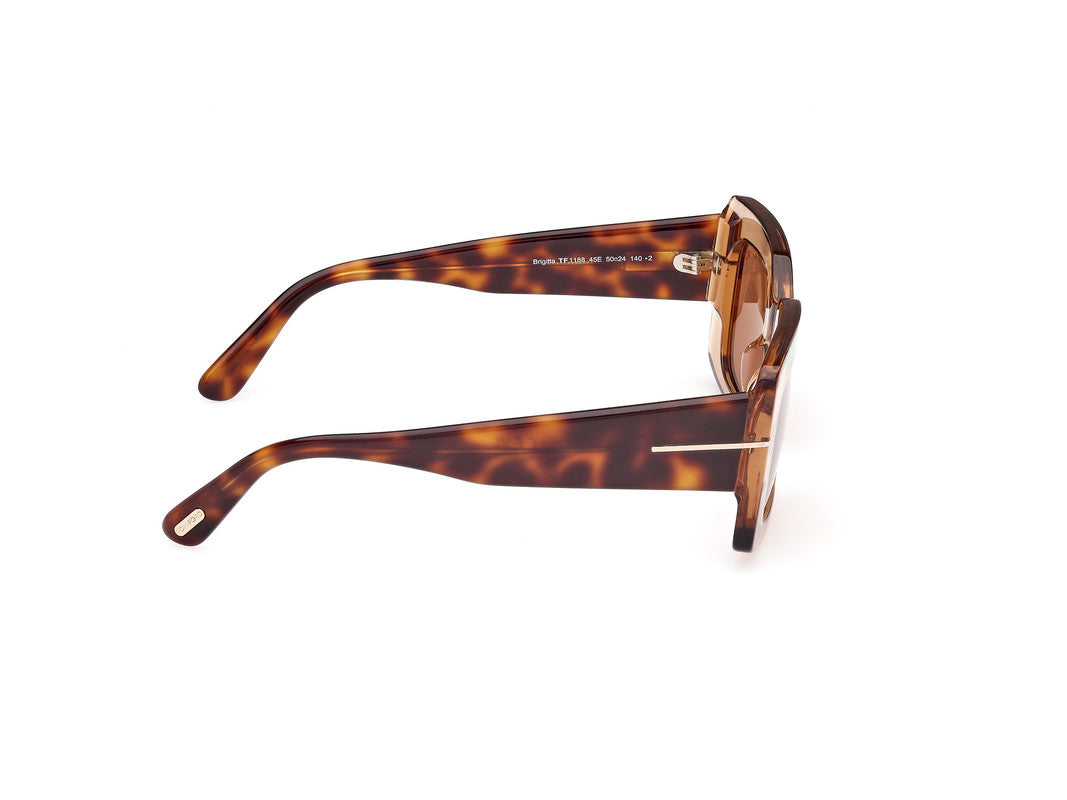 Shiny Light Brown Female Sunglasses Tom Ford 889214549259