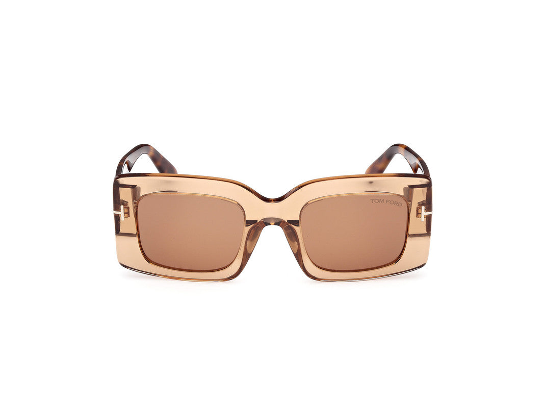 Shiny Light Brown Female Sunglasses Tom Ford 889214549259