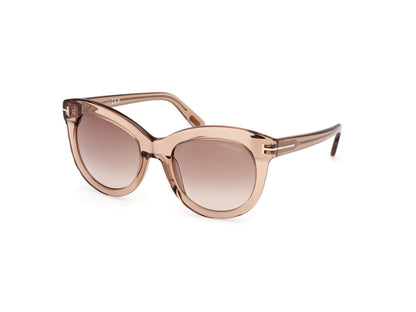 Shiny Light Brown Female Sunglasses Tom Ford 889214549280