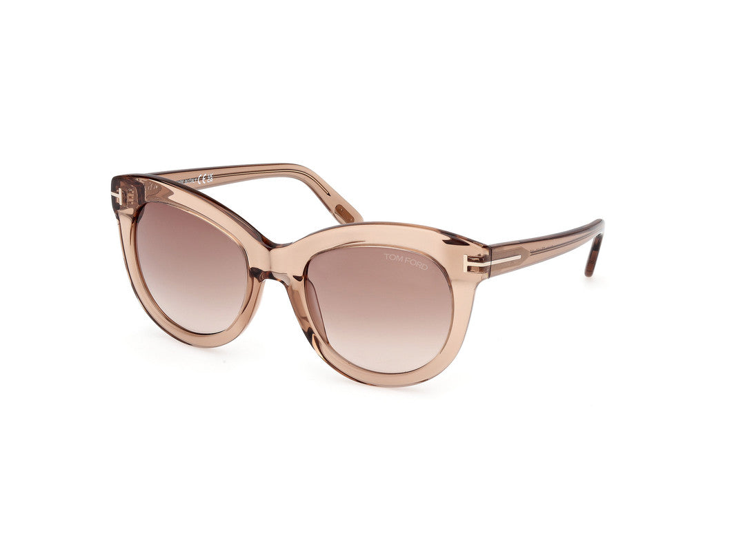 Shiny Light Brown Female Sunglasses Tom Ford 889214549280