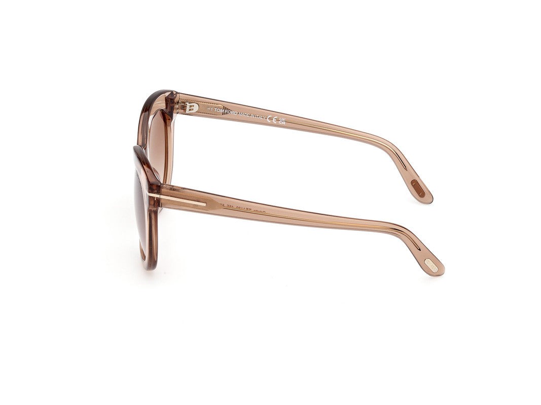 Shiny Light Brown Female Sunglasses Tom Ford 889214549280