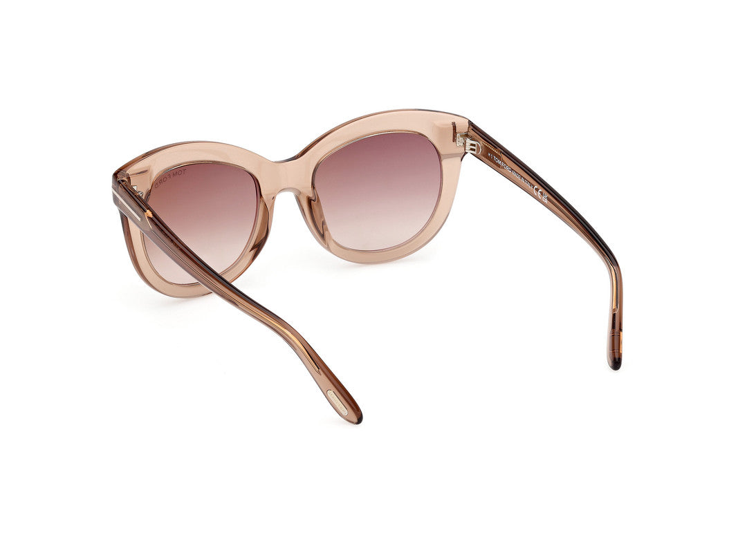 Shiny Light Brown Female Sunglasses Tom Ford 889214549280