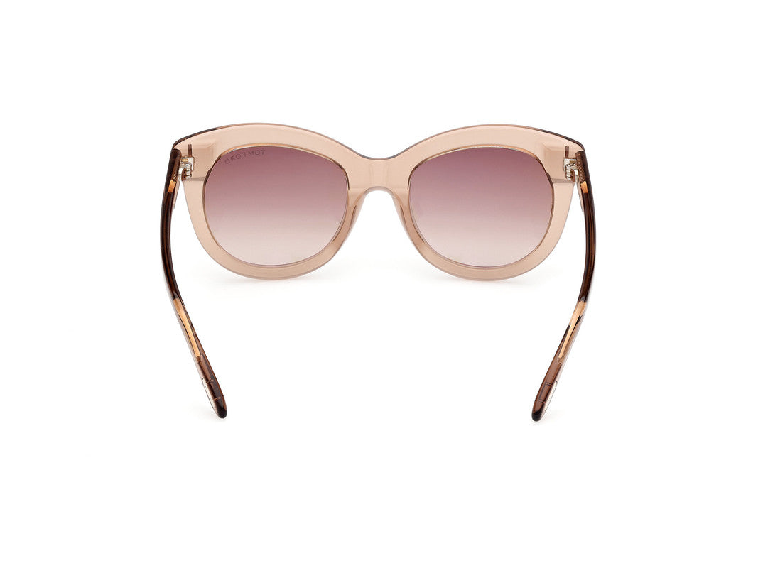 Shiny Light Brown Female Sunglasses Tom Ford 889214549280