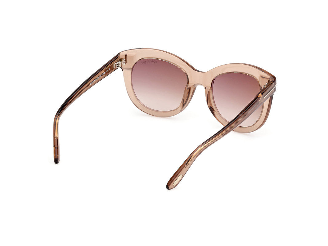Shiny Light Brown Female Sunglasses Tom Ford 889214549280