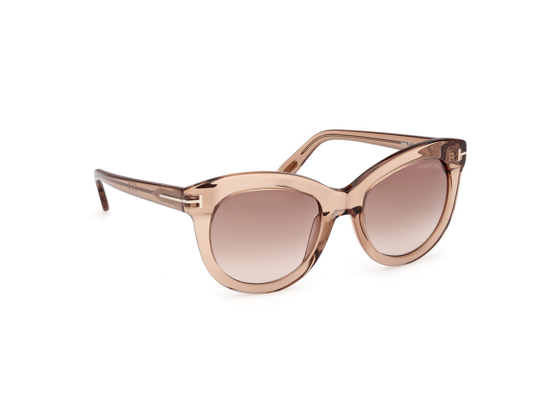 Shiny Light Brown Female Sunglasses Tom Ford 889214549280