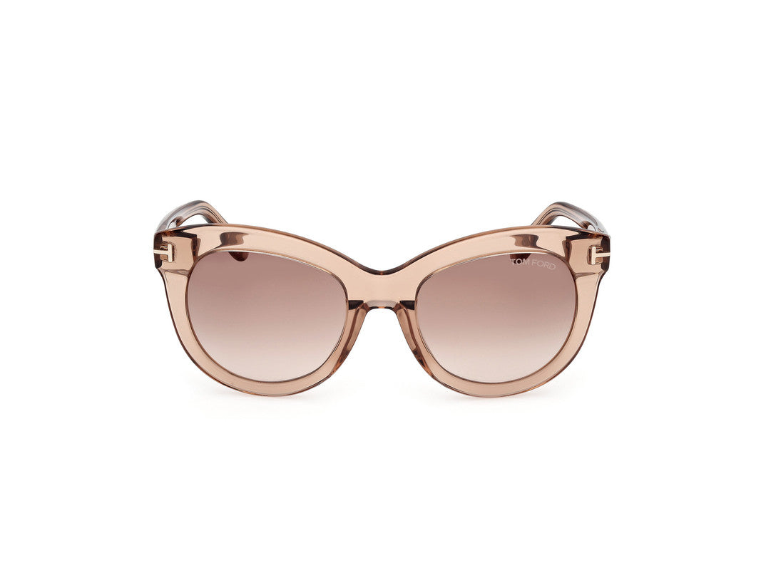 Shiny Light Brown Female Sunglasses Tom Ford 889214549280