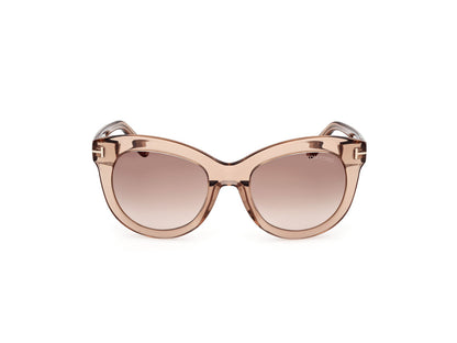 Shiny Light Brown Female Sunglasses Tom Ford 889214549280