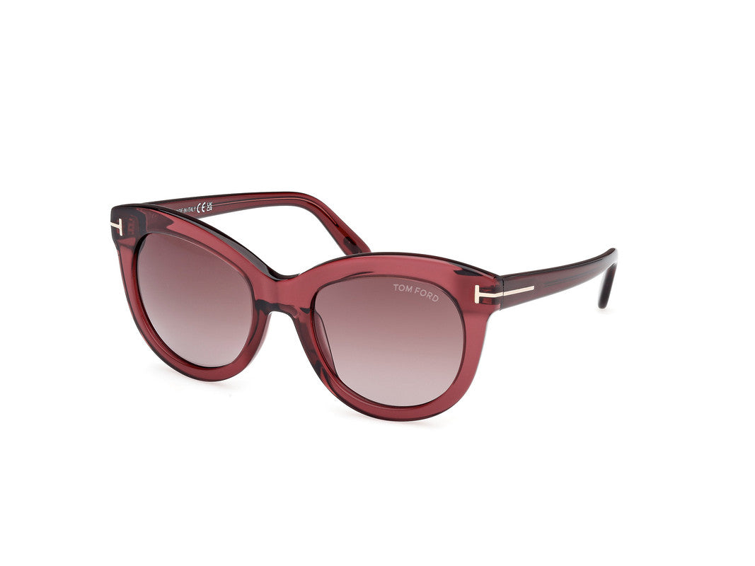 Shiny Bordeaux Female Sunglasses Tom Ford 889214549303