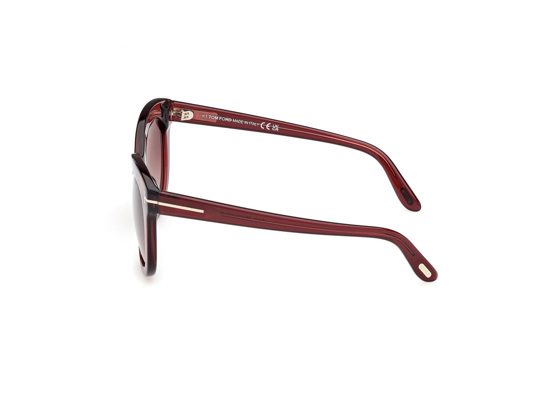 Shiny Bordeaux Female Sunglasses Tom Ford 889214549303