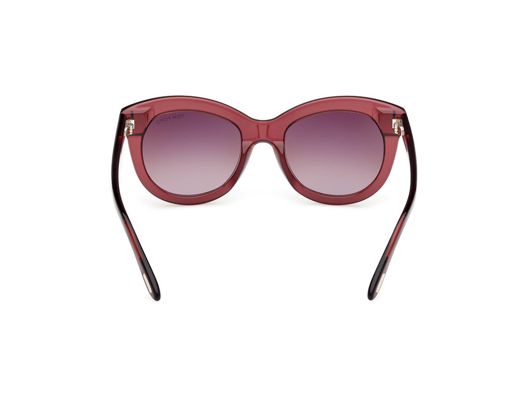 Shiny Bordeaux Female Sunglasses Tom Ford 889214549303