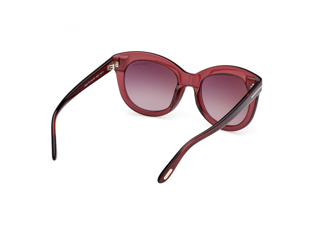 Shiny Bordeaux Female Sunglasses Tom Ford 889214549303