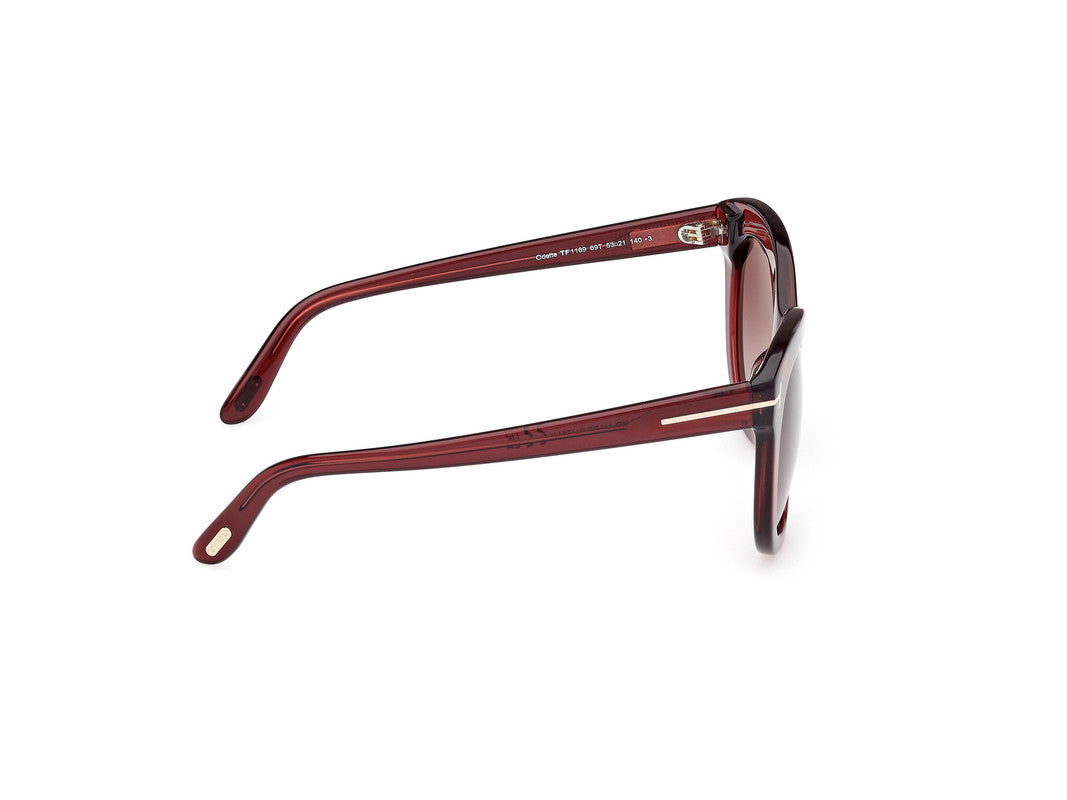 Shiny Bordeaux Female Sunglasses Tom Ford 889214549303