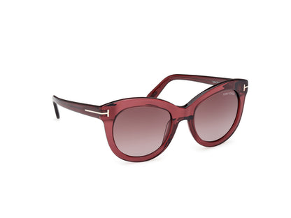 Shiny Bordeaux Female Sunglasses Tom Ford 889214549303