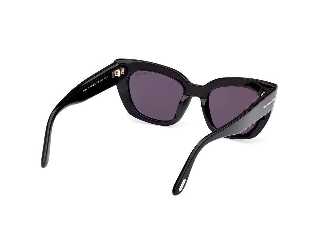 Shiny Black Female Sunglasses Tom Ford 889214549310