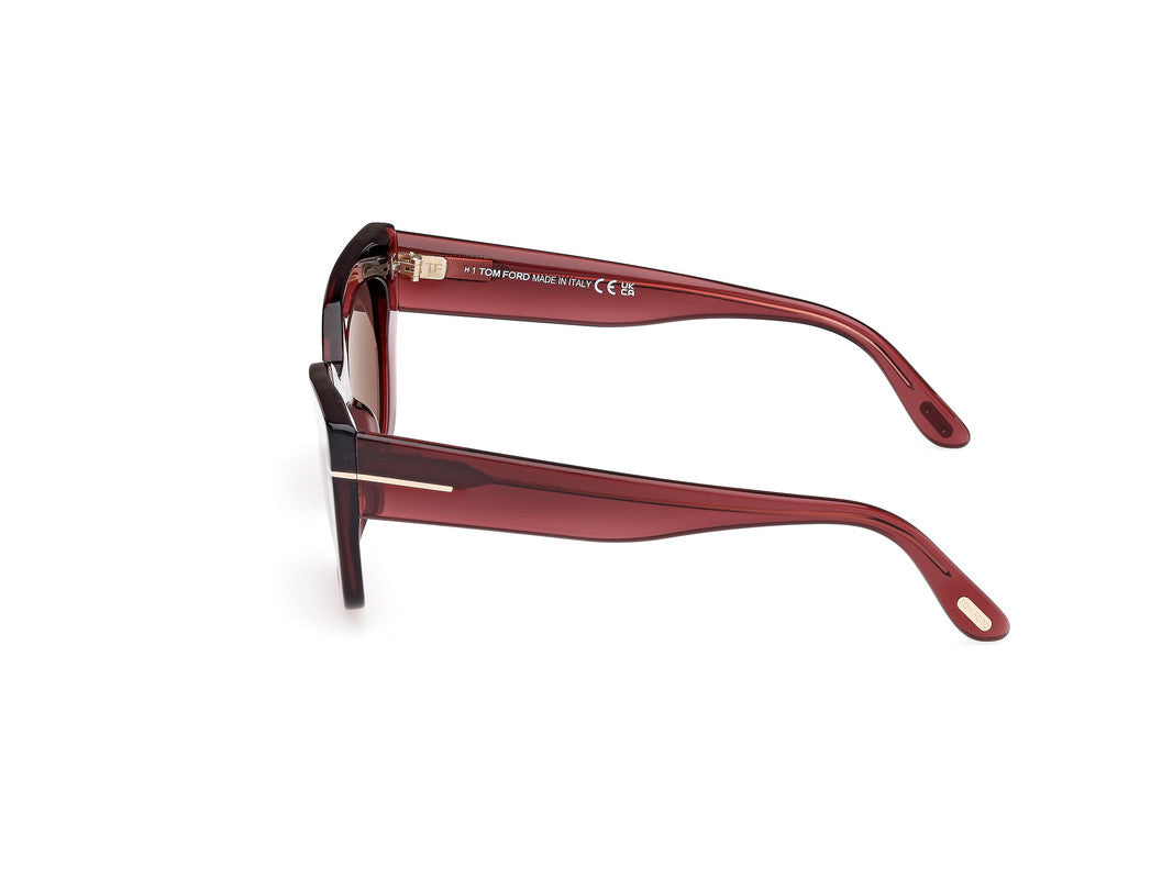 Shiny Bordeaux Female Sunglasses Tom Ford 889214549358