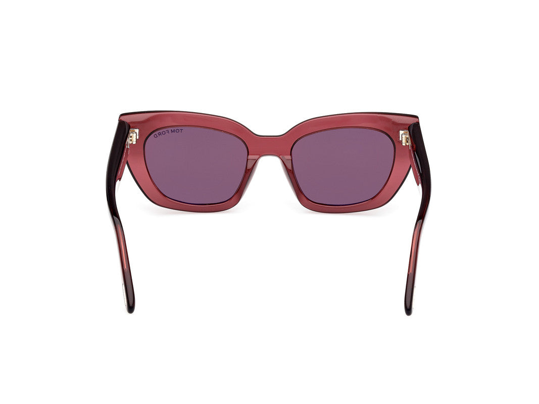 Shiny Bordeaux Female Sunglasses Tom Ford 889214549358