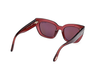 Shiny Bordeaux Female Sunglasses Tom Ford 889214549358