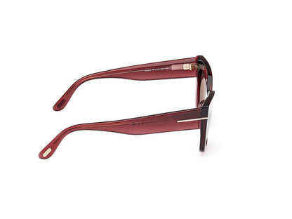 Shiny Bordeaux Female Sunglasses Tom Ford 889214549358