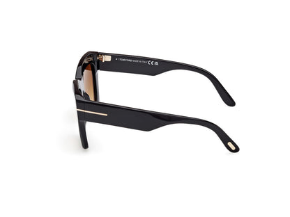 Shiny Black Female Sunglasses Tom Ford 889214549372
