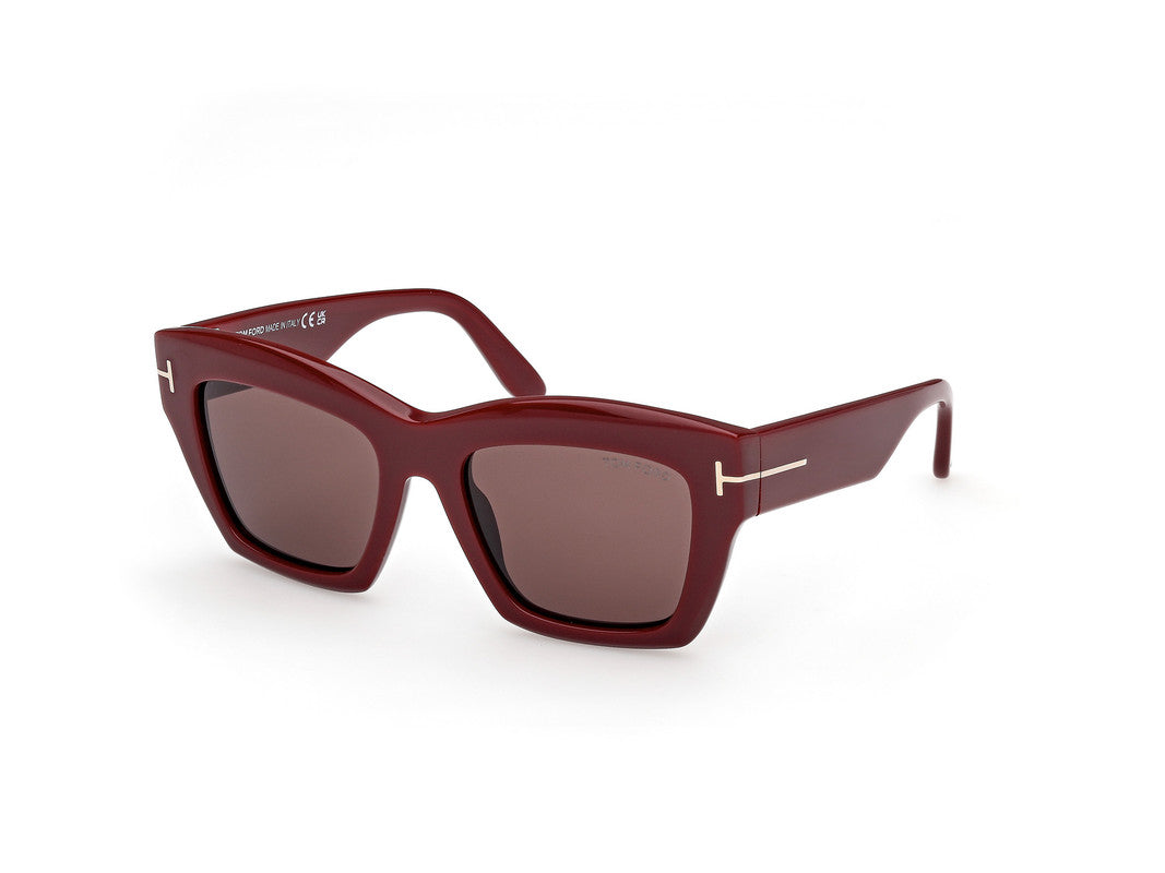Shiny Bordeaux Female Sunglasses Tom Ford 889214549402
