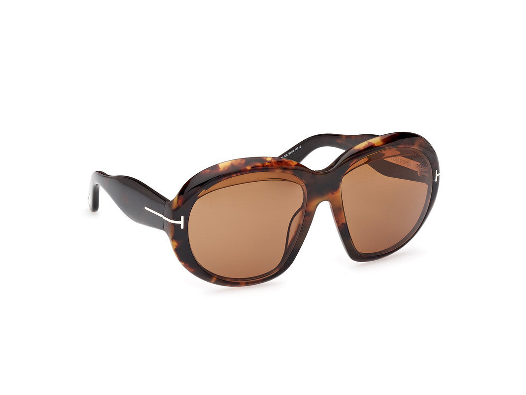 Dark Havana Female Sunglasses Tom Ford 889214549457
