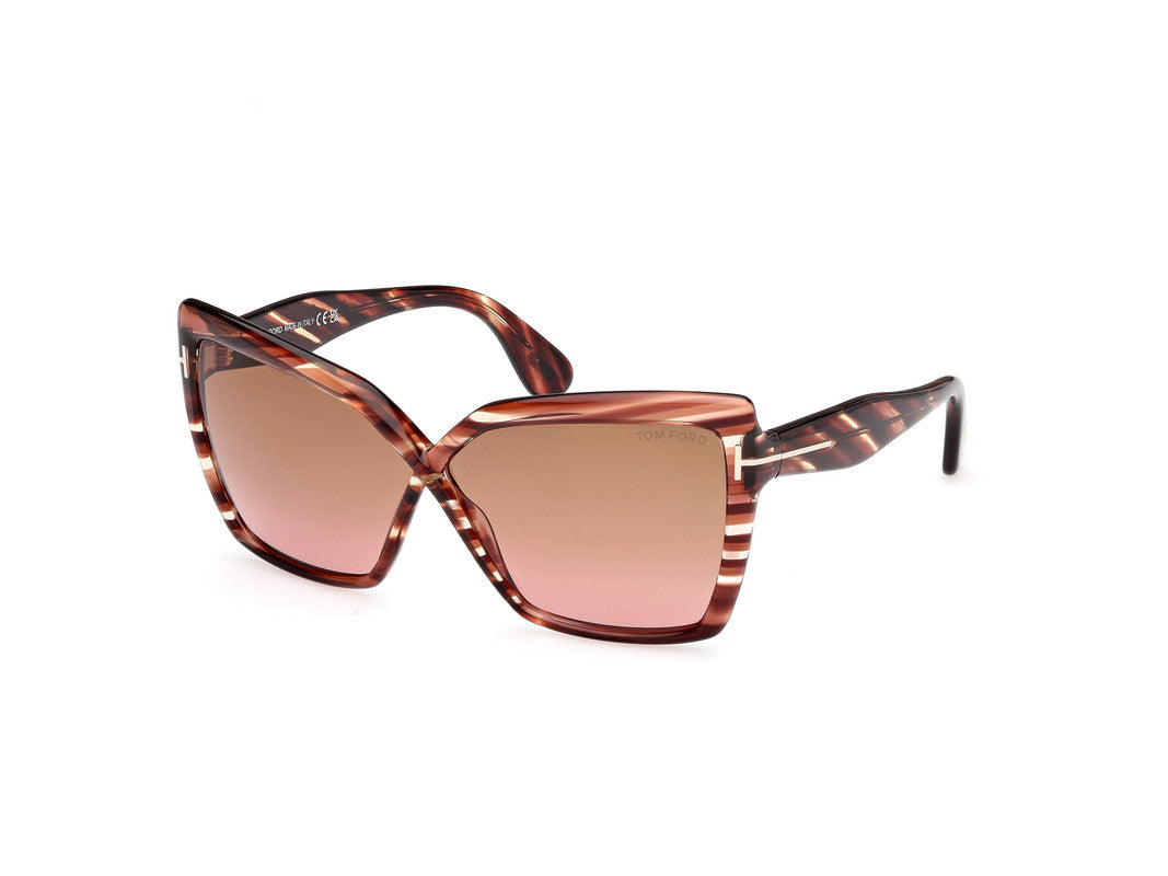 Red Havana Female Sunglasses Tom Ford 889214549501