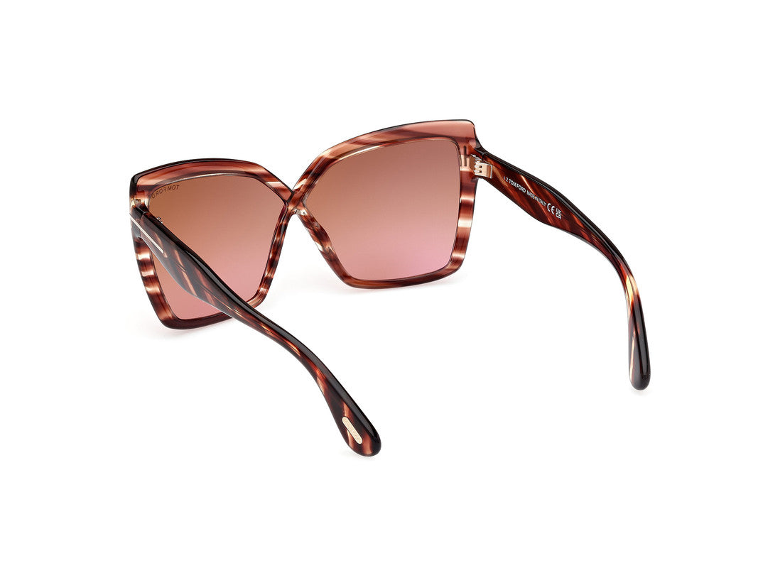 Red Havana Female Sunglasses Tom Ford 889214549501