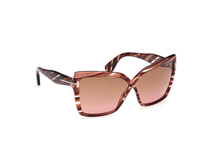 Red Havana Female Sunglasses Tom Ford 889214549501