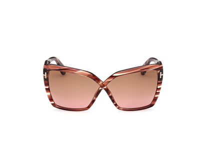 Red Havana Female Sunglasses Tom Ford 889214549501