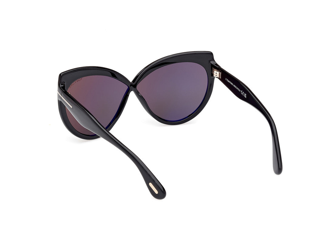 Shiny Black Female Sunglasses Tom Ford 889214549518