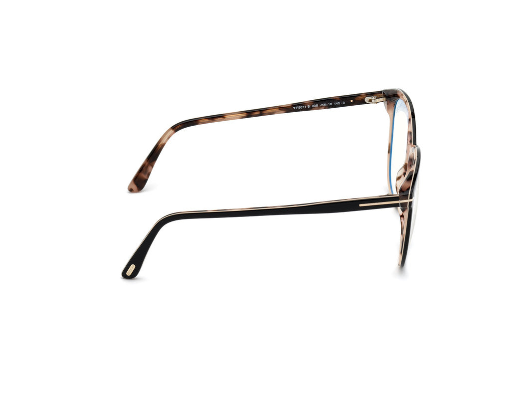 Black/Horn Female Glasses Tom Ford 889214137463