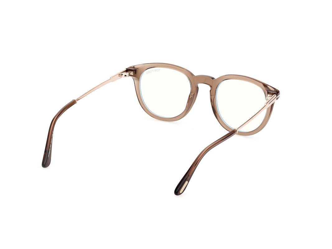 Shiny Light Brown Male Glasses Tom Ford 889214443632