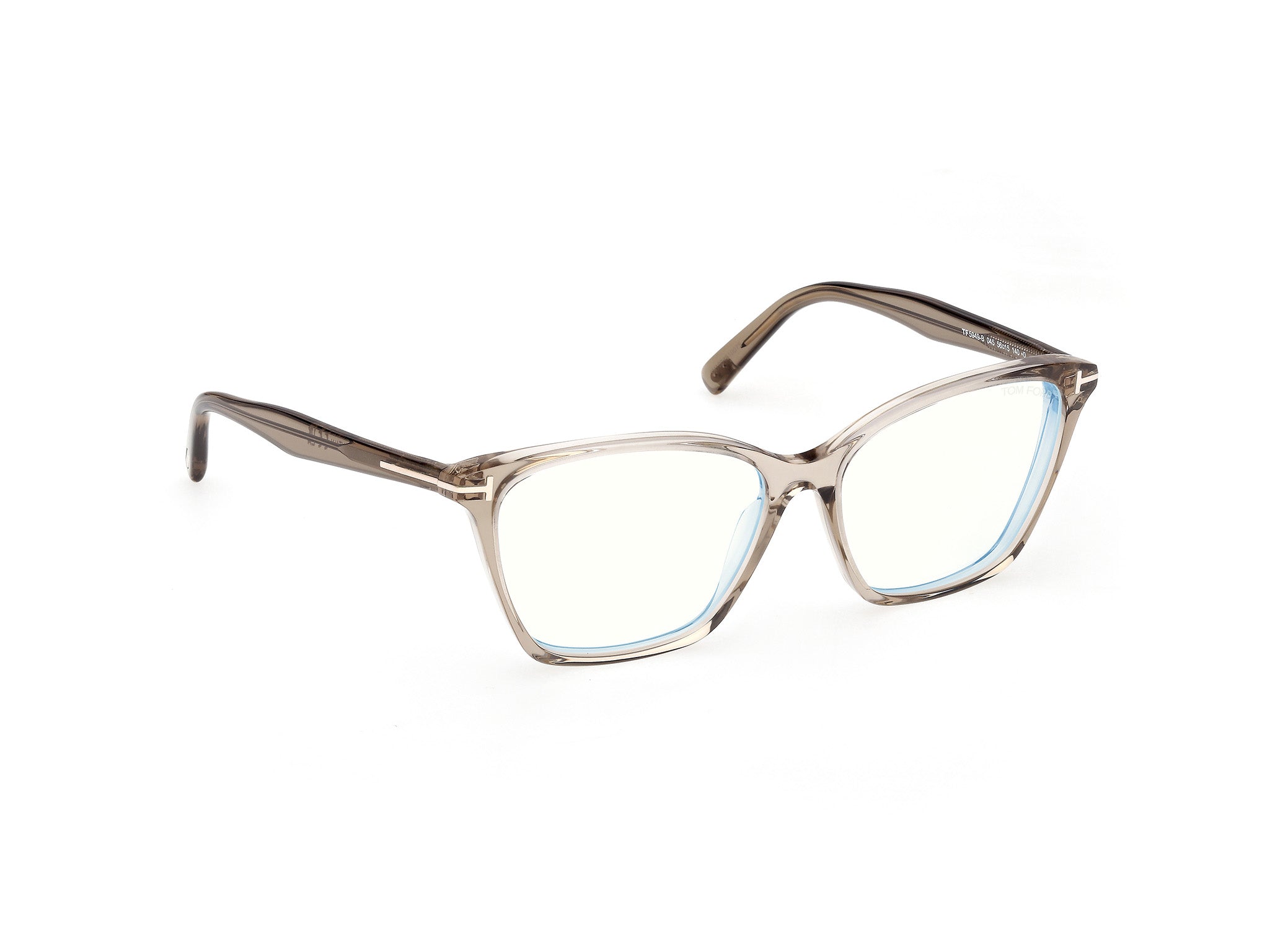 Shiny Light Brown Female Eyeglasses Tom Ford 889214637659