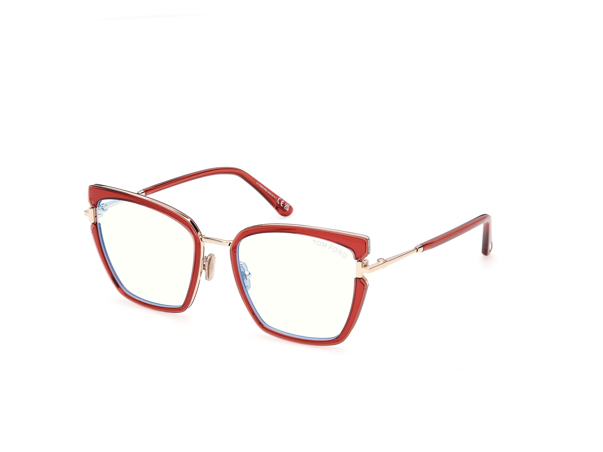 Shiny Orange Female Eyeglasses Tom Ford 889214685179