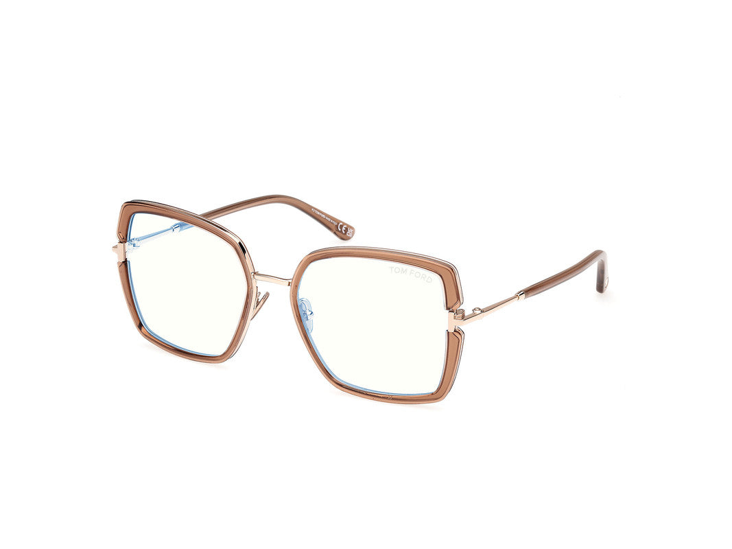 Shiny Light Brown Female Glasses Tom Ford 889214522672