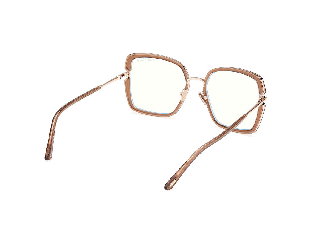 Shiny Light Brown Female Glasses Tom Ford 889214522672