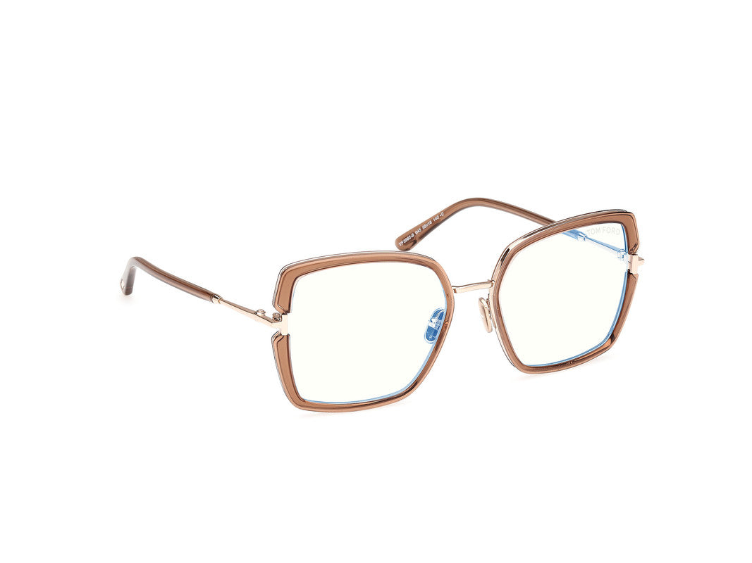 Shiny Light Brown Female Glasses Tom Ford 889214522672