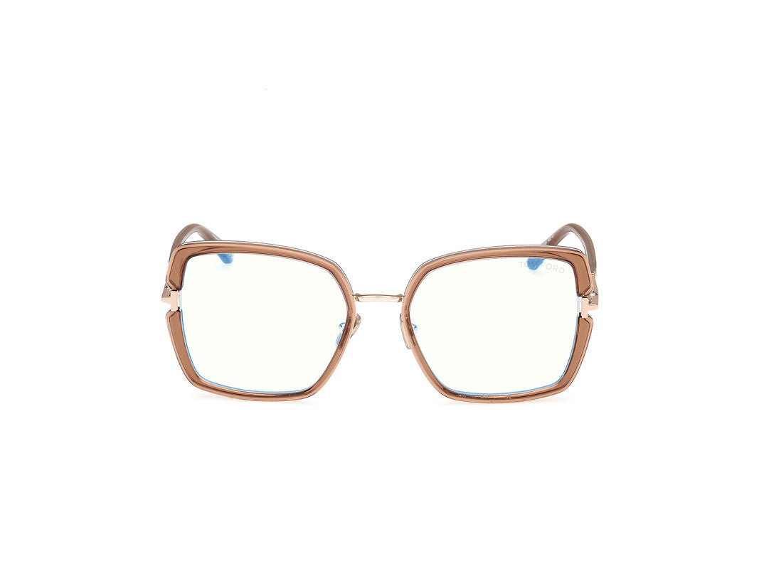 Shiny Light Brown Female Glasses Tom Ford 889214522672