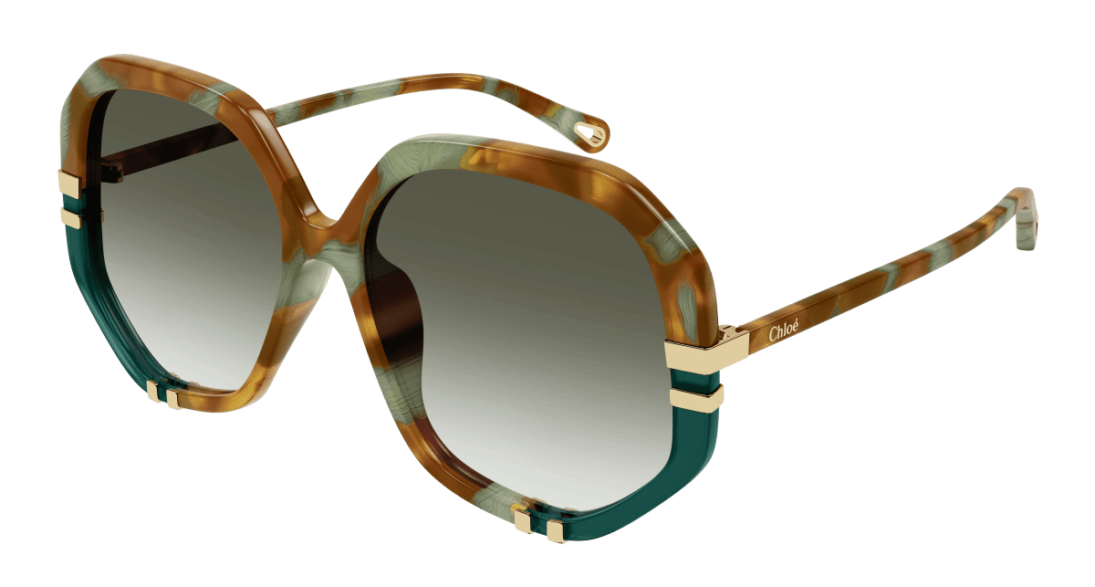 Chloé CH0105S Havana/Green, 55mm 889652485584