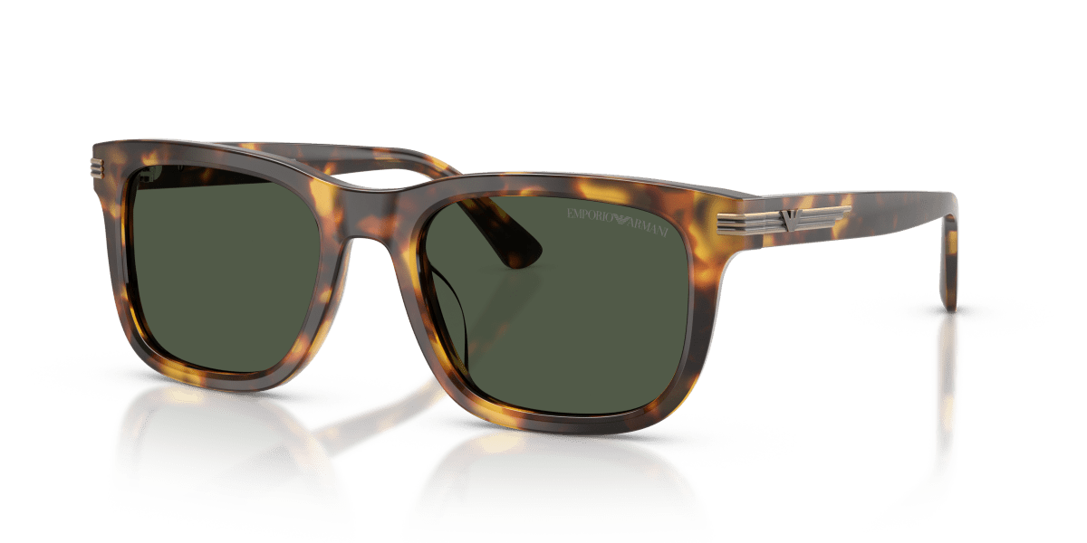 0EA4282U Shiny Havana Brown / Dark Green Polarized (59939A) three quarter view image 1 barcode 8056262980903