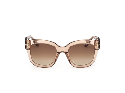 Shiny Light Brown Female Sunglasses Tom Ford 889214602923