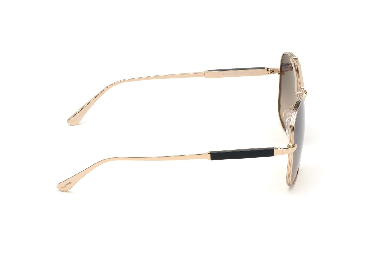 Shiny Rose Gold Gradient Smoke Male Sunglasses Tom Ford 889214007148