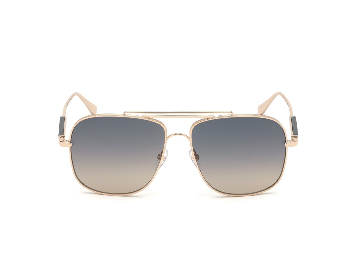 Shiny Rose Gold Gradient Smoke Male Sunglasses Tom Ford 889214007148