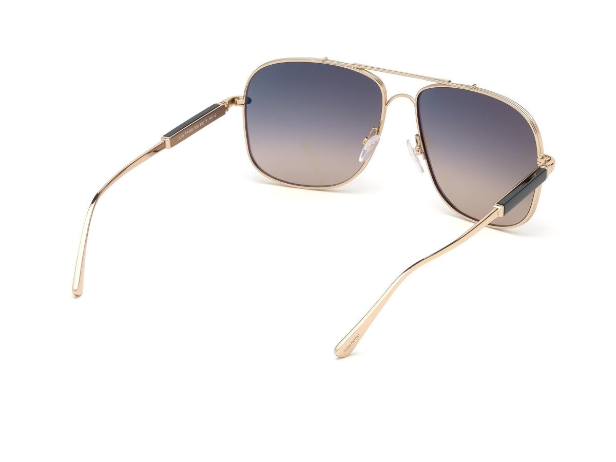 Shiny Rose Gold Gradient Smoke Male Sunglasses Tom Ford 889214007148