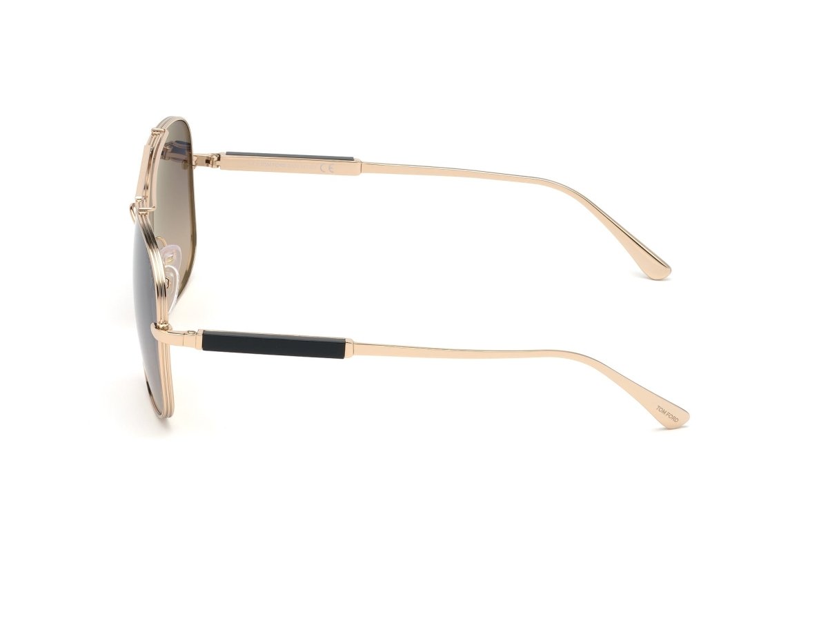 Shiny Rose Gold Gradient Smoke Male Sunglasses Tom Ford 889214007148